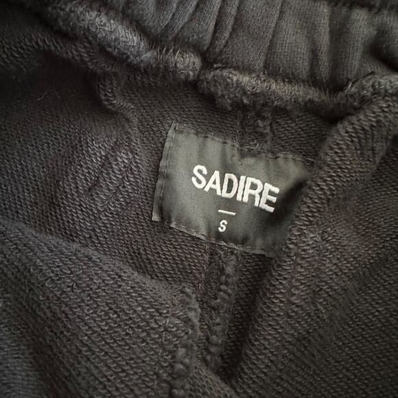 Sadire - Great Indoors Sweatpants in Midnight Black with Yellow Writing - Picture 2 of 5
